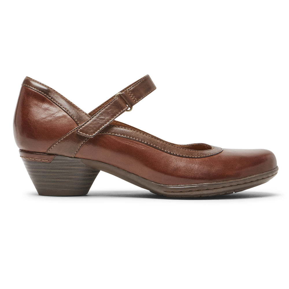 Rockport Flats For Womens Brown - Cobb Hill Laurel Mary Jane - CU6438052